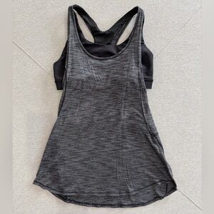 Lululemon Grey and Black Tank Top with built in sports bra